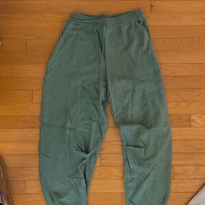 Free People Barrel Leg Green Sweatpants